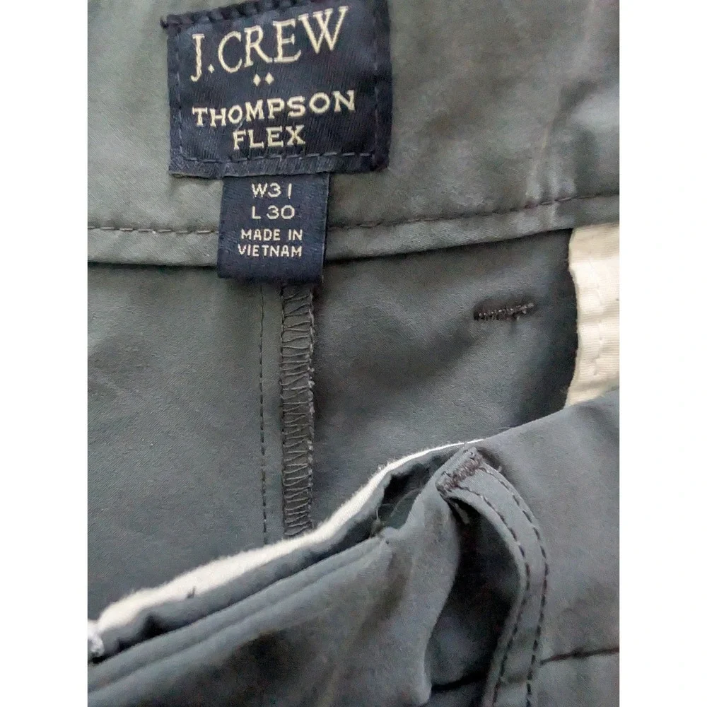 J Crew Thompson Flex Tapered Dress Pants Mens 31x30‎ Gray Stretch Chinos Casual